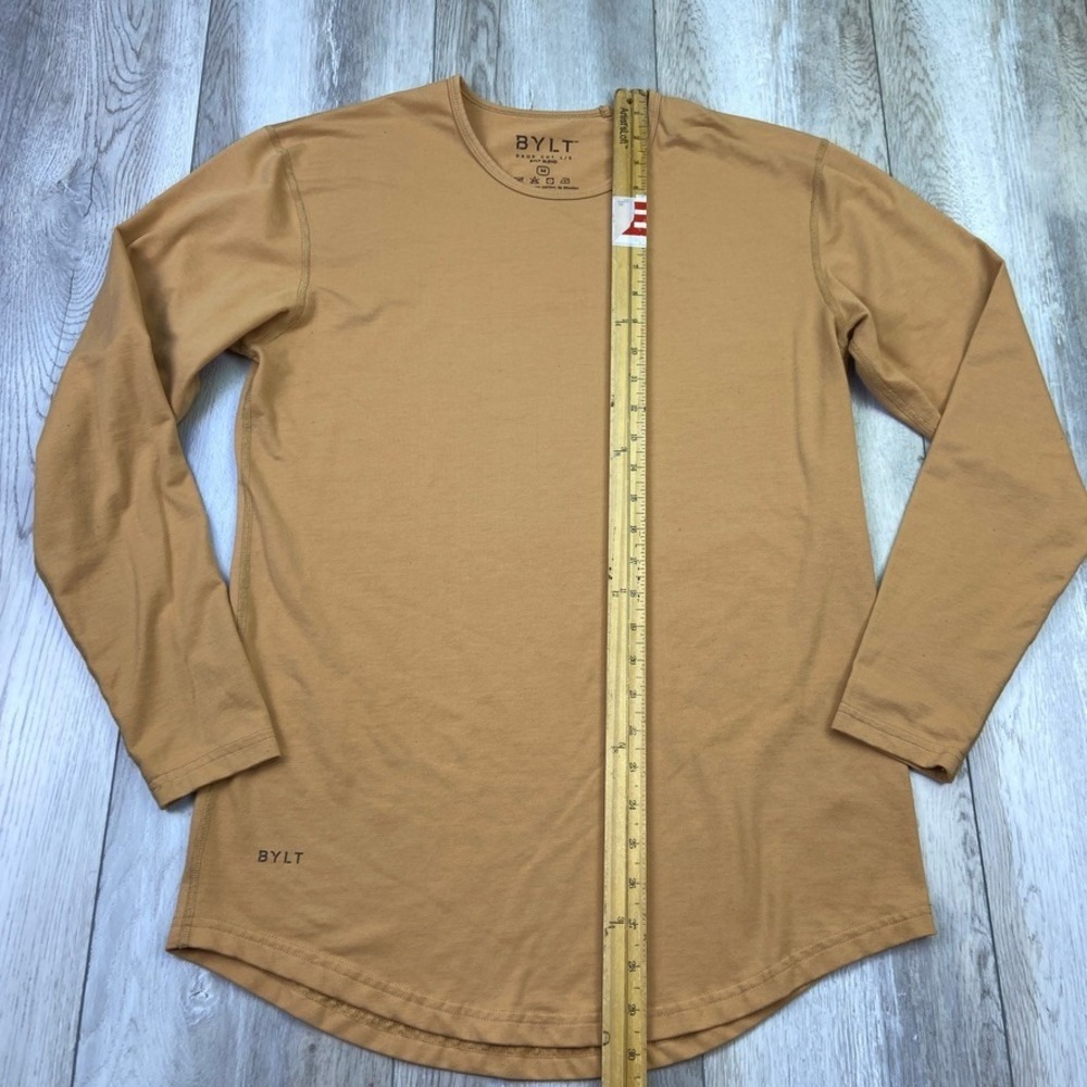 BYLT Drop Cut Shirt Mens Medium Brown L/S Long Sleeve Gym Performance Men - Picture 5 of 9